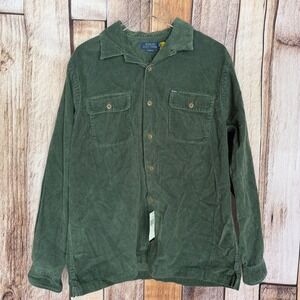 Polo Ralph Lauren Shirt Corduroy Heritage Classic Casual Preppy Green Large NWT